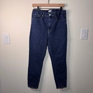Good American Good Legs Cropped Jeans Women's Size 16 Blue Denim Stretch